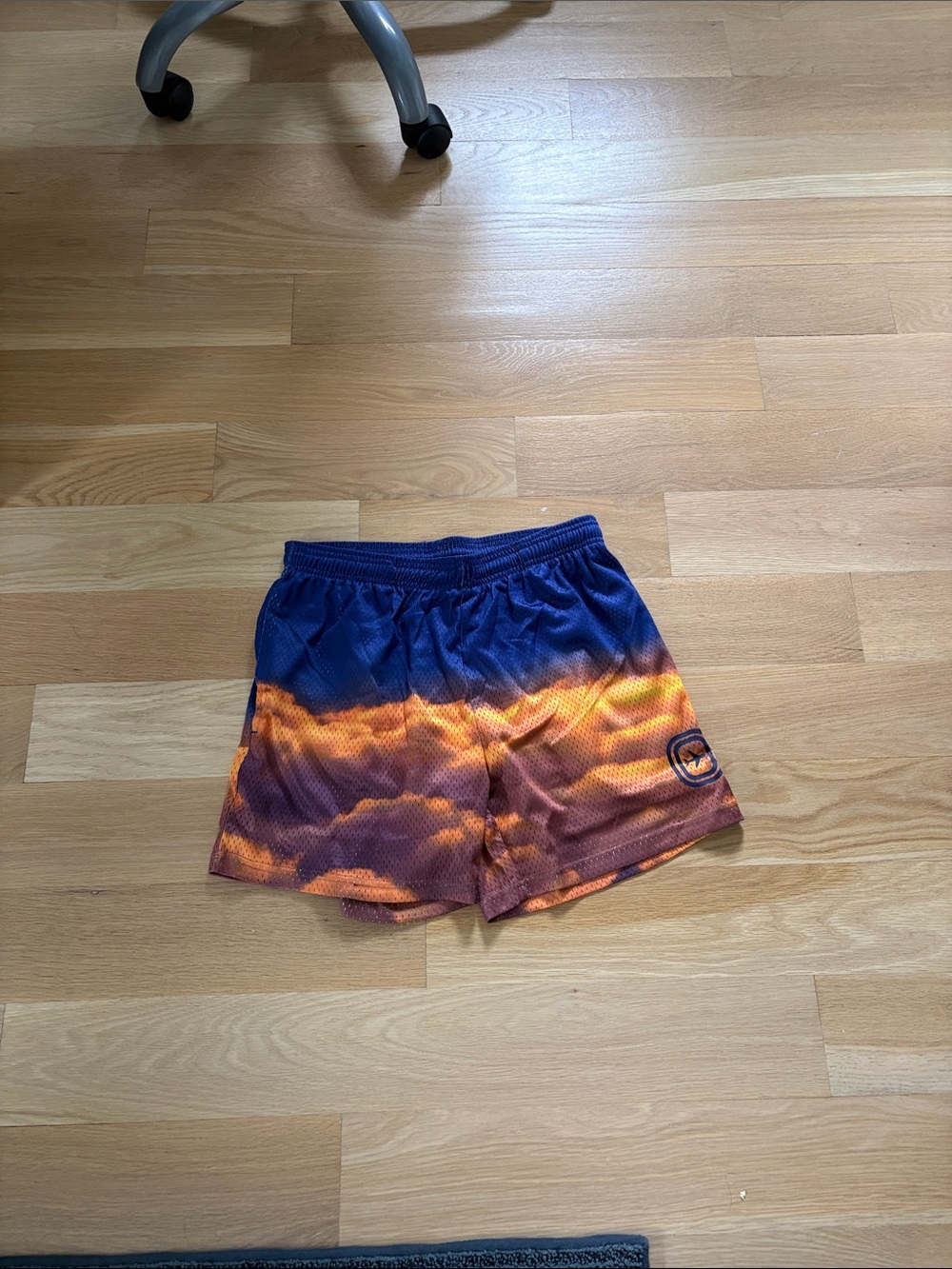 OVERTIME Men's Athletic Mesh Shorts in Blue and Orange